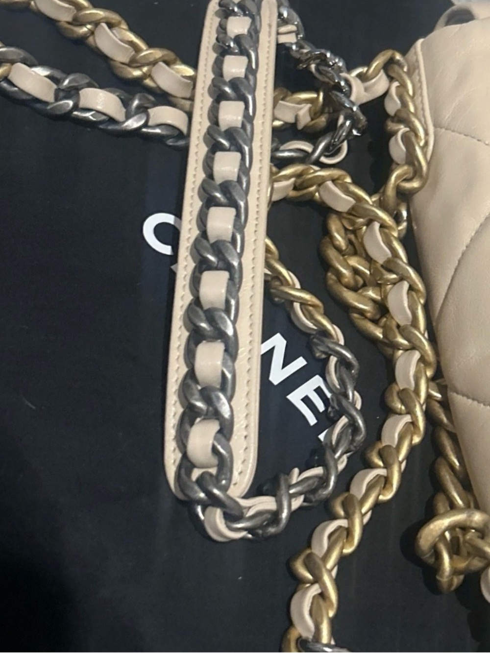 CHANEL Chanel 19 Small Medium 2Way Shoulder Crossbody Bag Lambskin Leather Beige - Picture 8 of 15